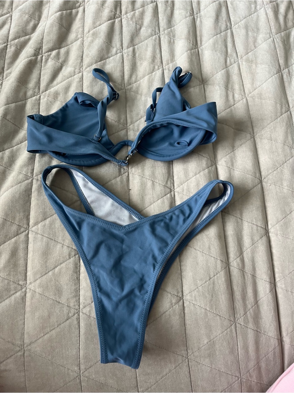 SHEIN Dusty Blue Two-Piece Bikini Set